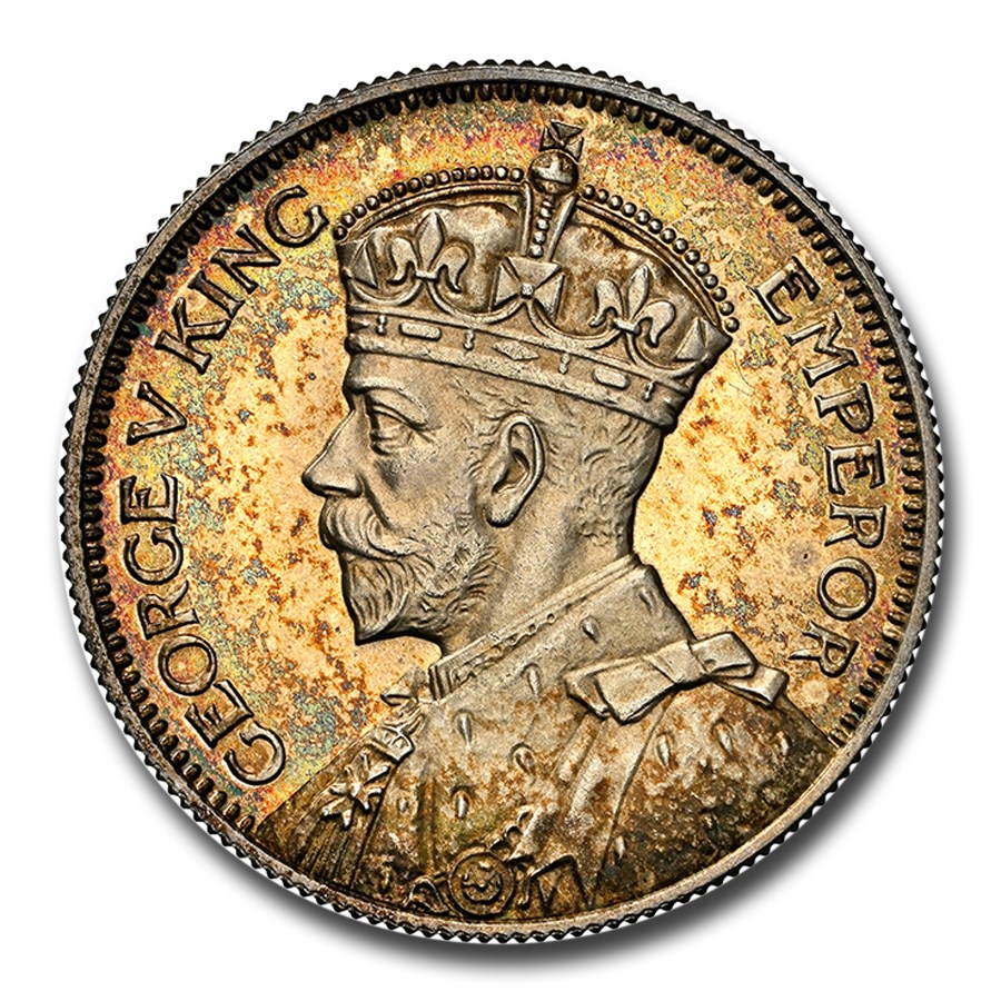 1935 New Zealand Silver Shilling George V PF-65 NGC
