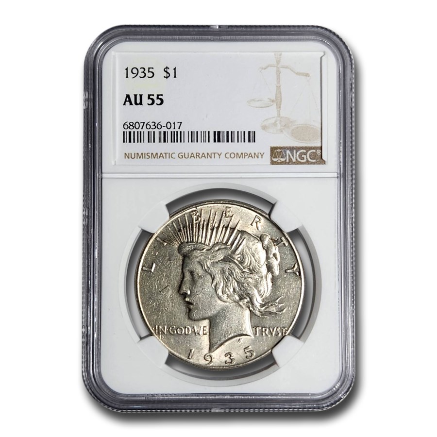 1935 Peace Dollar AU-55 NGC