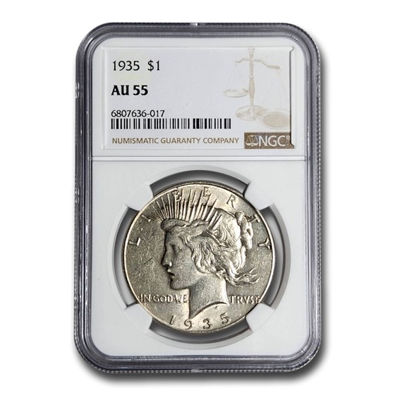 1935 Peace Dollar AU-55 NGC 1935 Peace Dollar AU-55 NGC