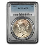 1935 Peace Dollar AU-58 PCGS