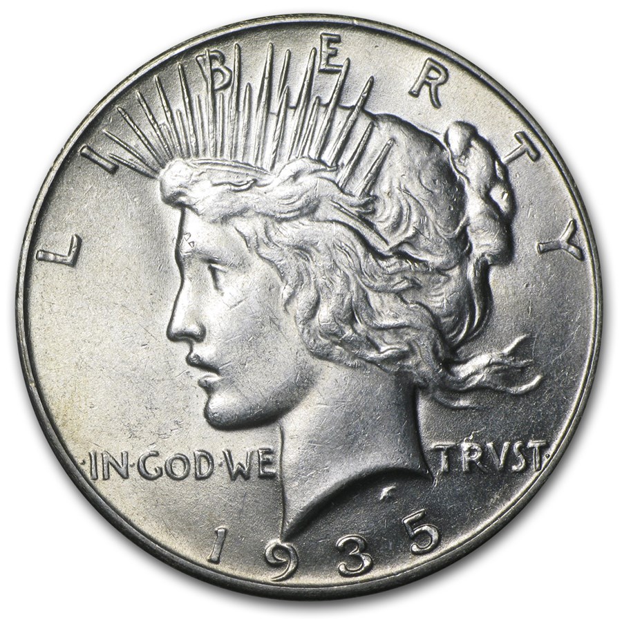1935 Peace Dollar AU-58