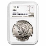 1935 Peace Dollar MS-61 NGC