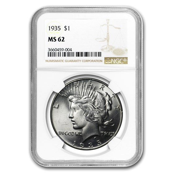 1935 Peace Dollar MS-62 NGC 1935 Peace Dollar MS-62 NGC