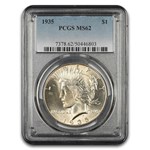1935 Peace Dollar MS-62 PCGS