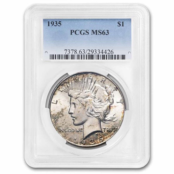 1935 Peace Dollar MS-63 PCGS (Toned)