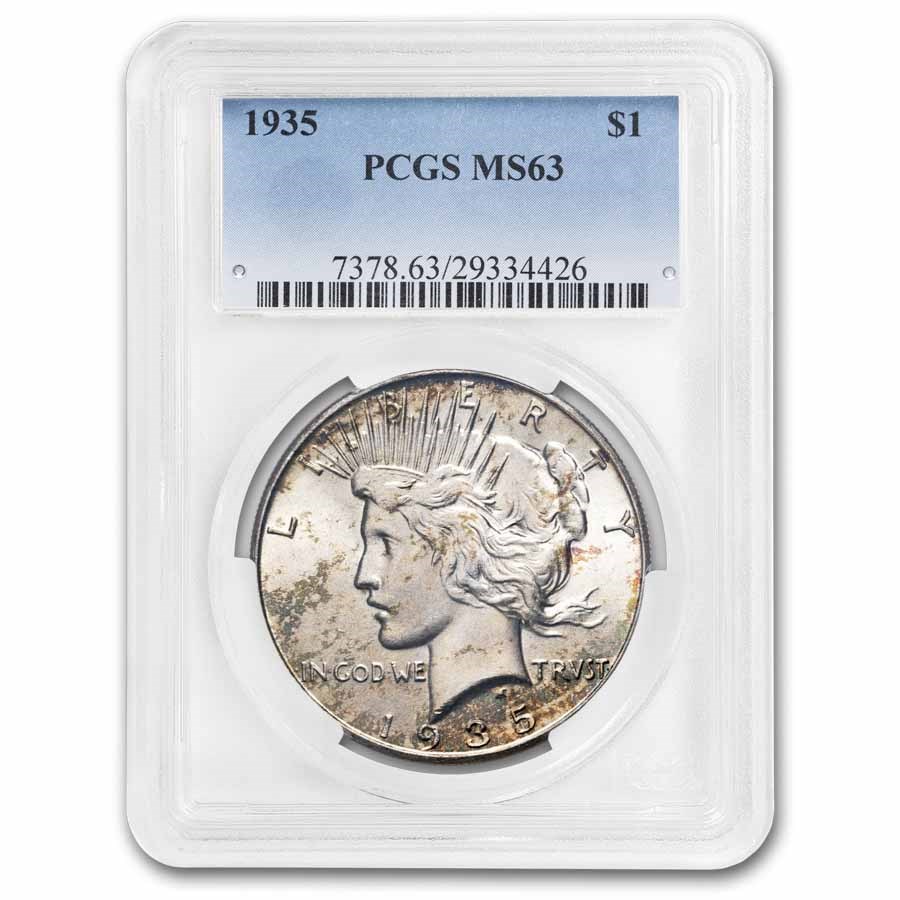 1935 Peace Dollar MS-63 PCGS (Toned)