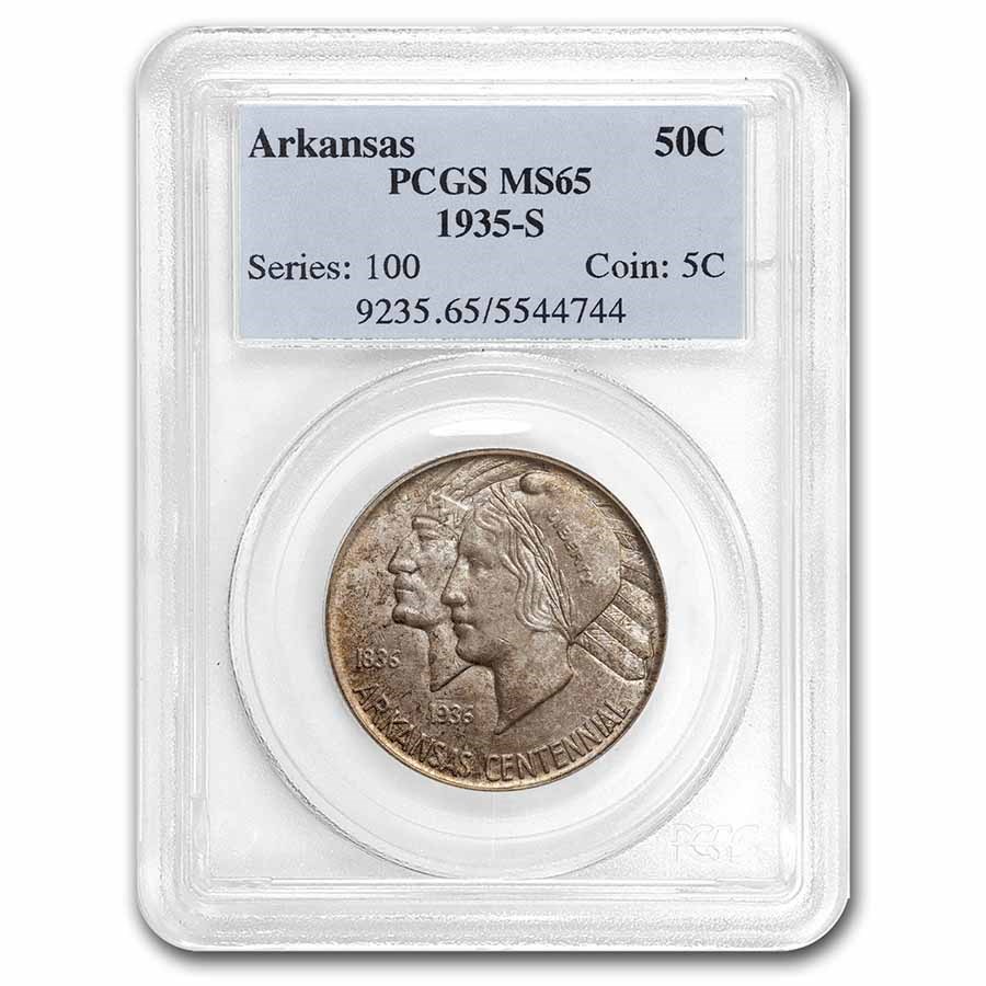 1935-S Arkansas Centennial Commemorative Half Dollar MS-65 PCGS