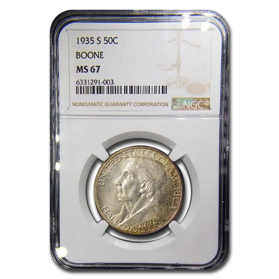 1935-S Boone Bicentennial Half Dollar Commem MS-67 NGC