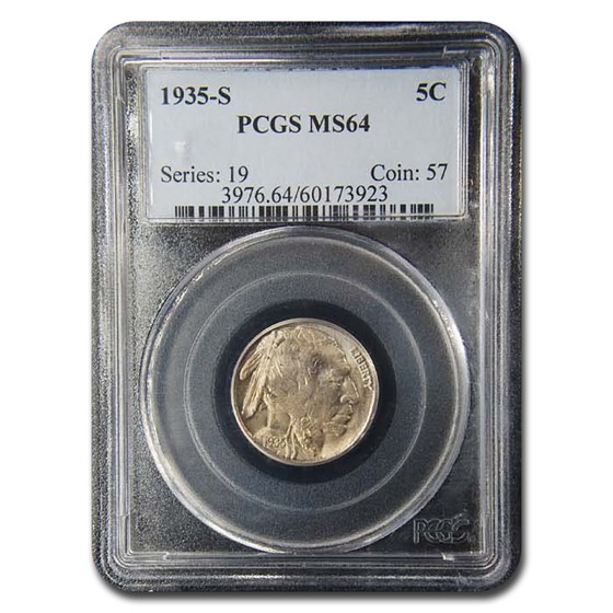 1935-S Buffalo Nickel MS-64 PCGS