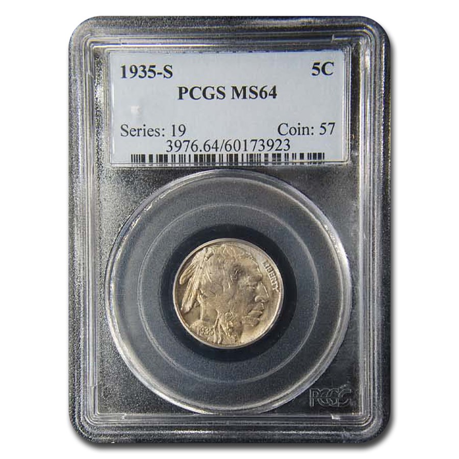 1935-S Buffalo Nickel MS-64 PCGS