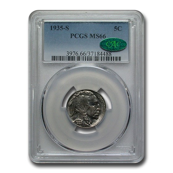 1935-S Buffalo Nickel MS-66 PCGS (CAC) 1935-S Buffalo Nickel MS-66 PCGS (CAC)