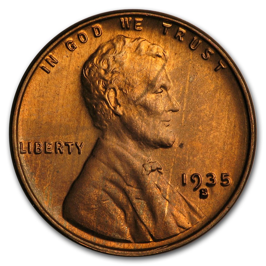 1935-S Lincoln Cent BU (Red)
