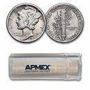 1935-S Mercury Dime 50-Coin Roll Avg Circ
