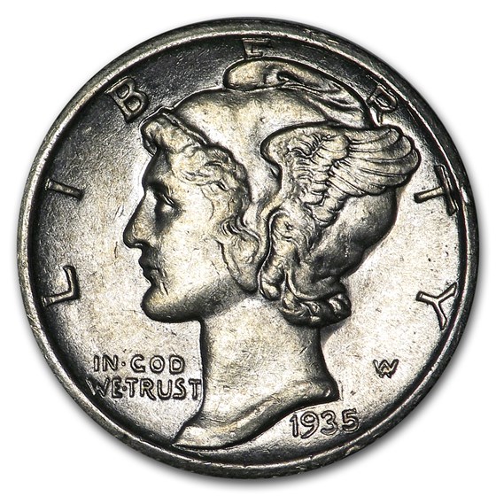 1935-S Mercury Dime AU 1935-S Mercury Dime AU