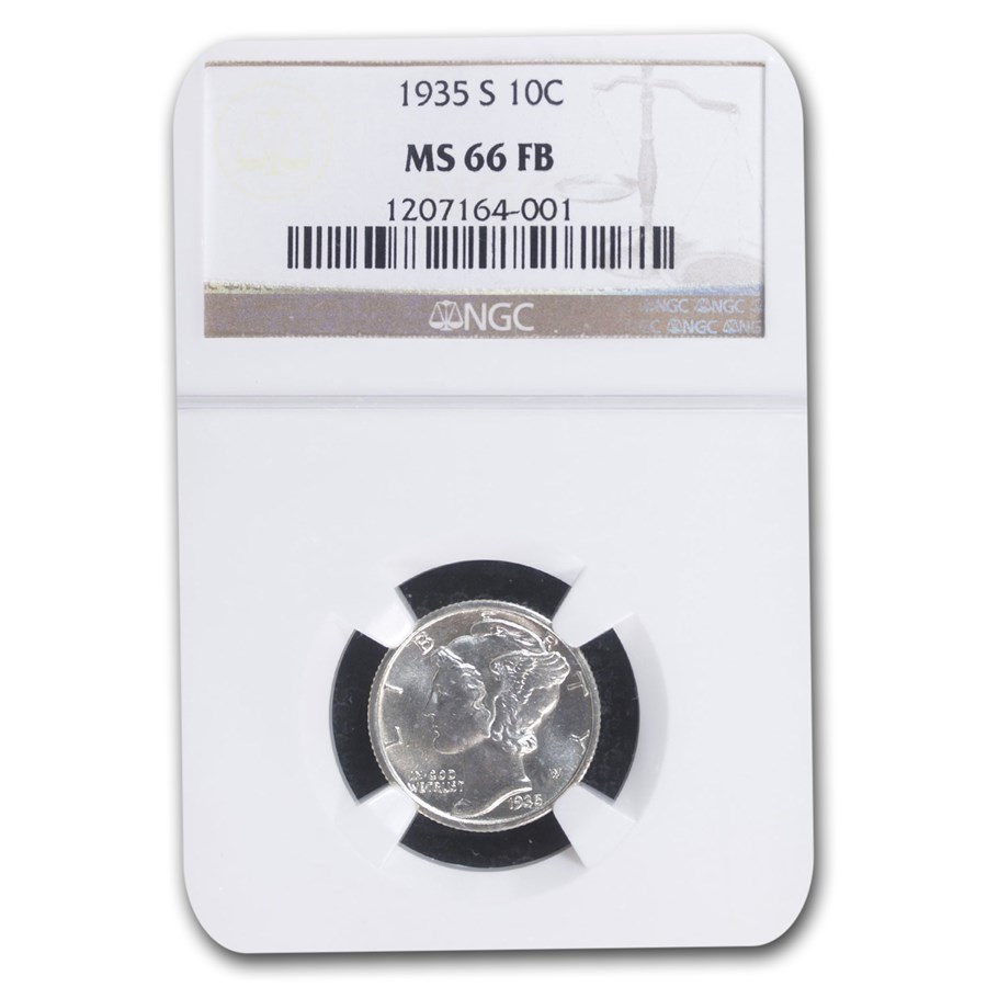 1935-S Mercury Dime MS-66 NGC (FB)