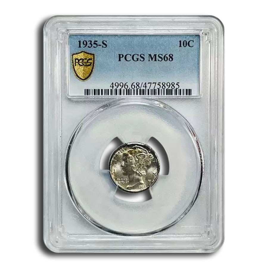 1935-S Mercury Dime MS-68 PCGS
