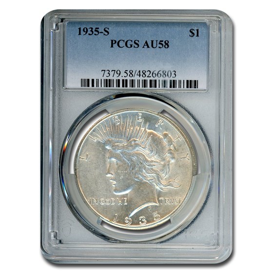1935-S Peace Dollar AU-58 PCGS 1935-S Peace Dollar AU-58 PCGS