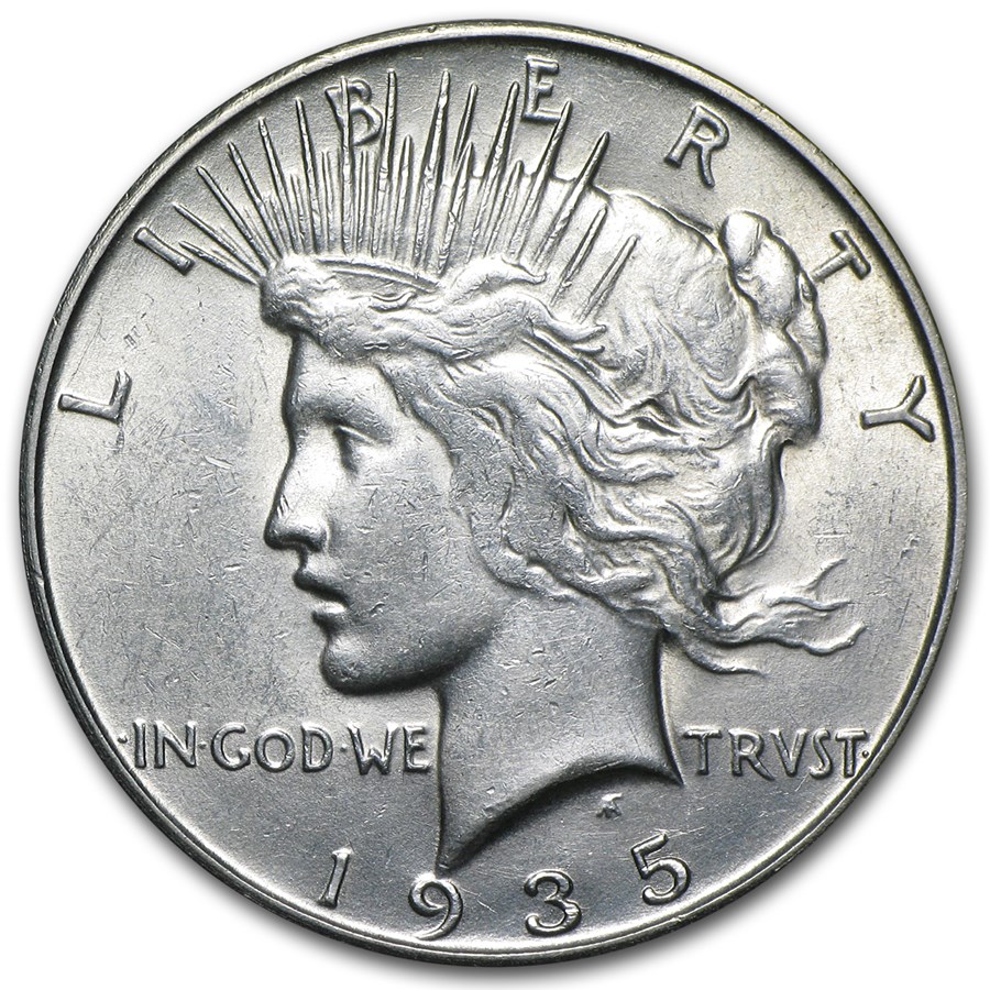1935-S Peace Dollar AU-58
