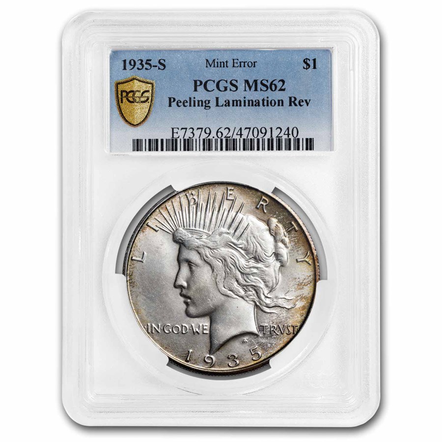 Buy 1935-S Peace Dollar MS-62 PCGS (Peeling Lamination Error) | APMEX
