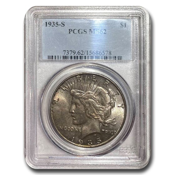 1935-S Peace Dollar MS-62 PCGS