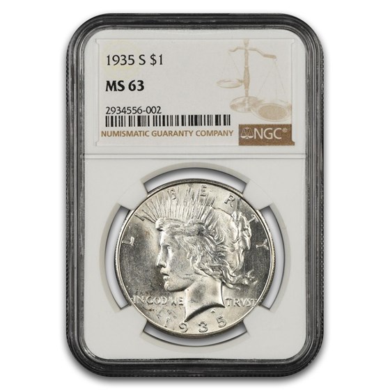 1935-S Peace Dollar MS-63 NGC