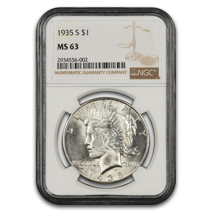 1935-S Peace Dollar MS-63 NGC