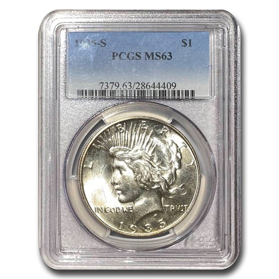 1935-S Peace Dollar MS-63 PCGS 1935-S Peace Dollar MS-63 PCGS