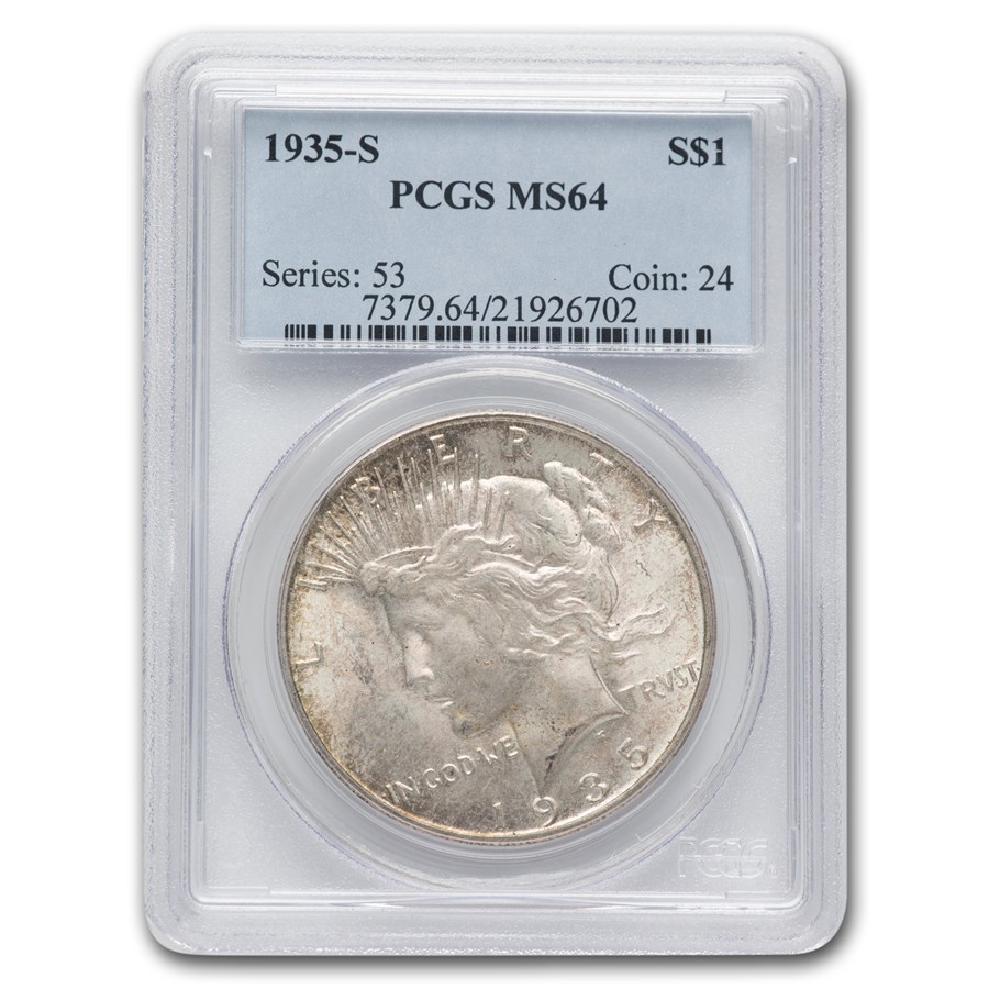 1935-S Peace Dollar MS-64 PCGS (Toned)