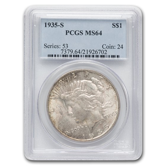 1935-S Peace Dollar MS-64 PCGS (Toned) 1935-S Peace Dollar MS-64 PCGS (Toned)