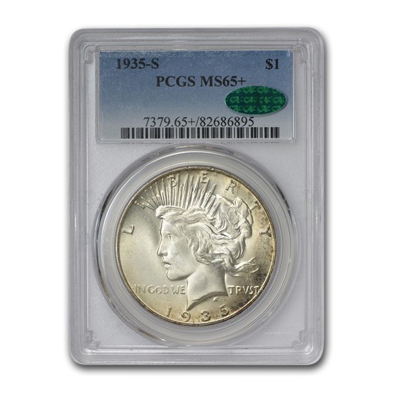 1935-S Peace Dollar MS-65+ PCGS CAC 1935-S Peace Dollar MS-65+ PCGS CAC