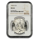 1935-S Peace Dollar MS-66 NGC