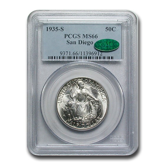 1935-S San Diego Half Dollar MS-66 PCGS CAC 1935-S San Diego Half Dollar MS-66 PCGS CAC