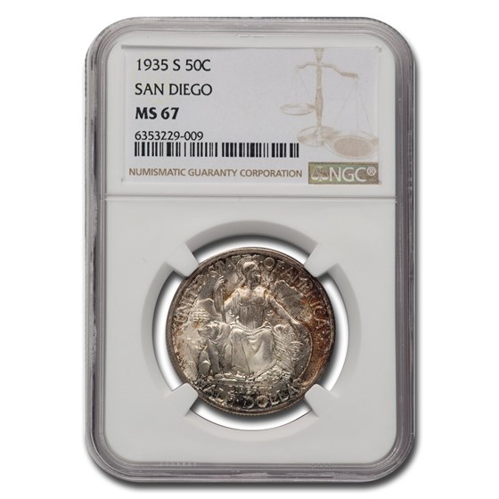 1935-S San Diego Half Dollar MS-67 NGC 1935-S San Diego Half Dollar MS-67 NGC