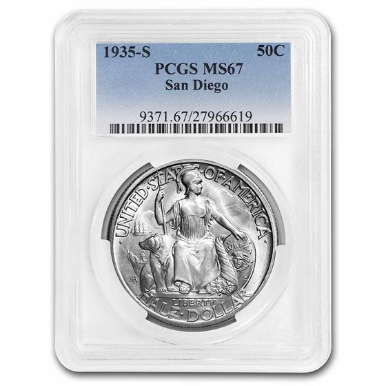 1935-S San Diego Half Dollar MS-67 PCGS 1935-S San Diego Half Dollar MS-67 PCGS