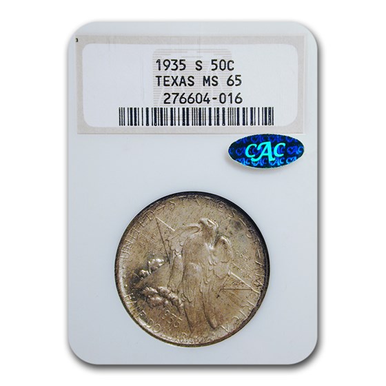 1935-S Texas Centennial Commemorative Half Dollar MS-65 NGC CAC 1935-S Texas Centennial Commemorative Half Dollar MS-65 NGC CAC