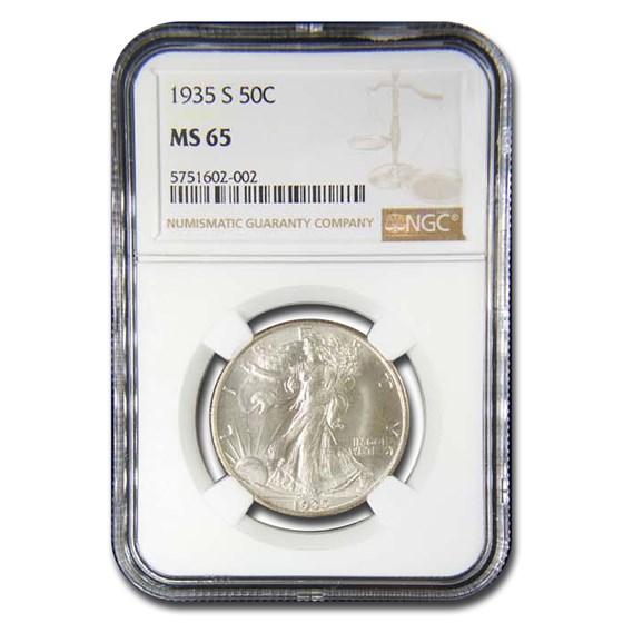 1935-S Walking Liberty Half Dollar MS-65 NGC 1935-S Walking Liberty Half Dollar MS-65 NGC