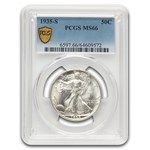 1935-S Walking Liberty Half Dollar MS-66 PCGS