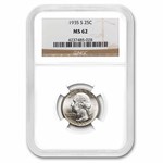 1935-S Washington Quarter MS-62 NGC