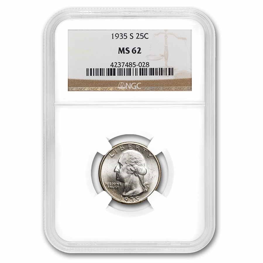 1935-S Washington Quarter MS-62 NGC