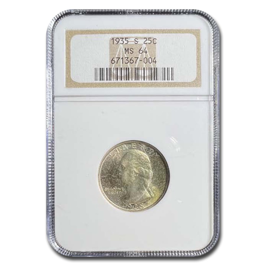 1935-S Washington Quarter MS-64 NGC