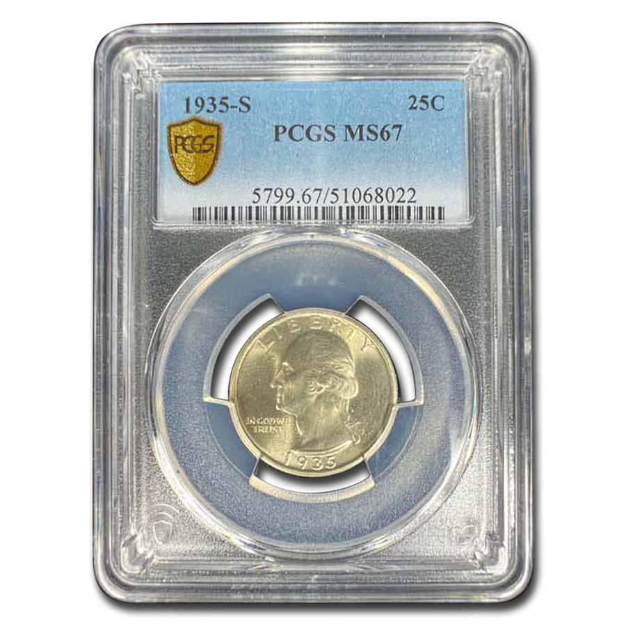 1935-S Washington Quarter MS-67 PCGS
