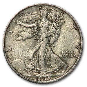 1935 Walking Liberty Half Dollar XF