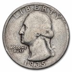 1935 Washington Quarter 40-Coin Roll Avg Circ