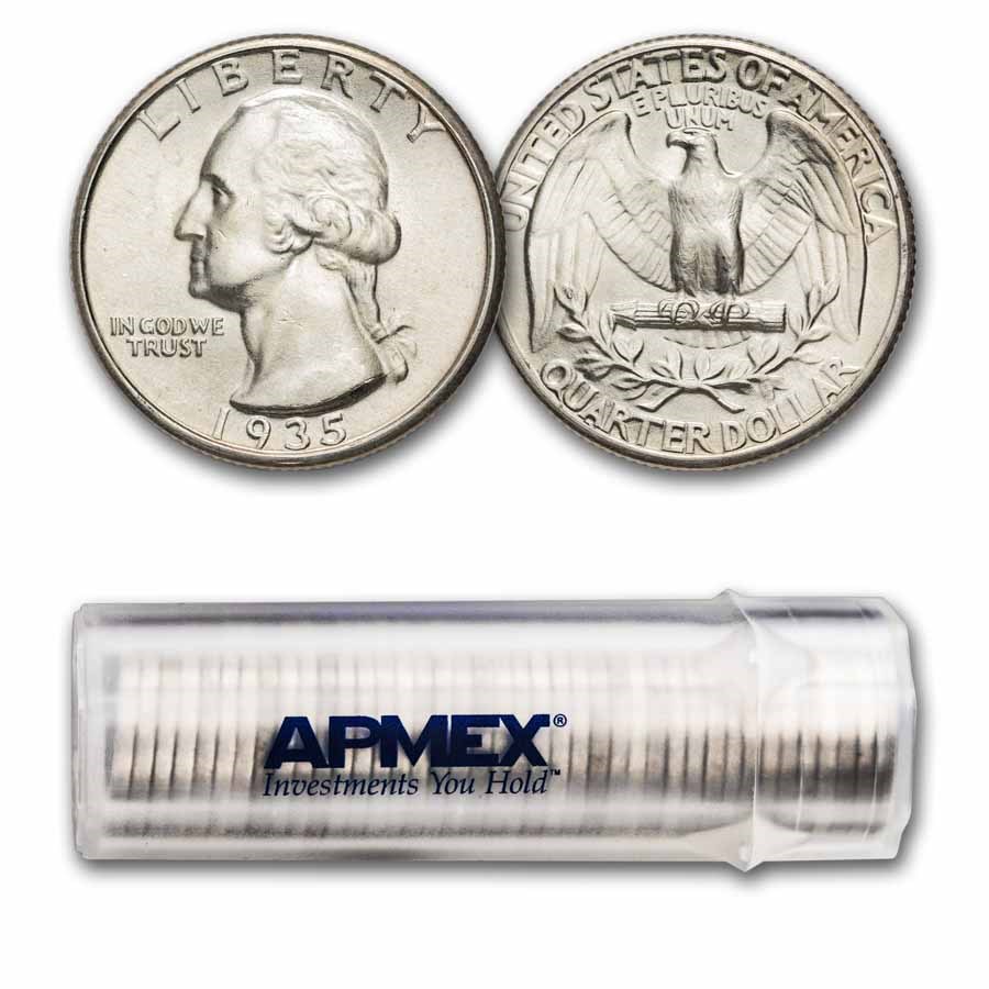 1935 Washington Quarter 40-Coin Roll BU