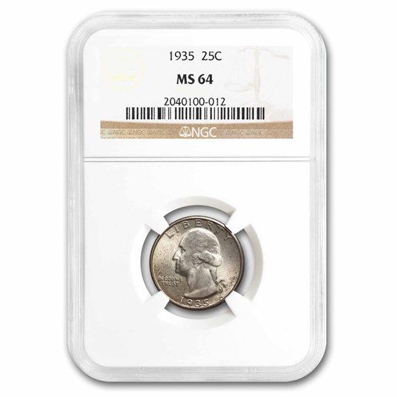 1935 Washington Quarter MS-64 NGC 1935 Washington Quarter MS-64 NGC