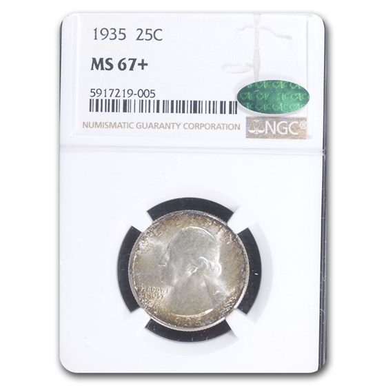 1935 Washington Quarter MS-67+ NGC CAC 1935 Washington Quarter MS-67+ NGC CAC
