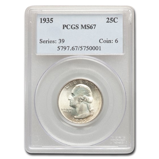 1935 Washington Quarter MS-67 PCGS 1935 Washington Quarter MS-67 PCGS
