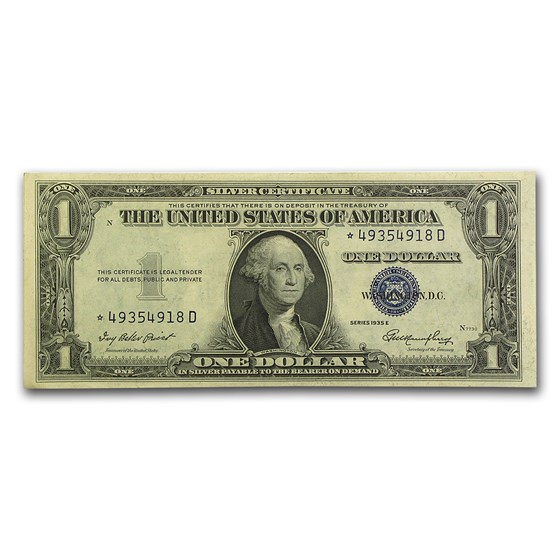 1935s* $1.00 Silver Certificates XF (Star Note) 1935s* $1.00 Silver Certificates XF (Star Note)