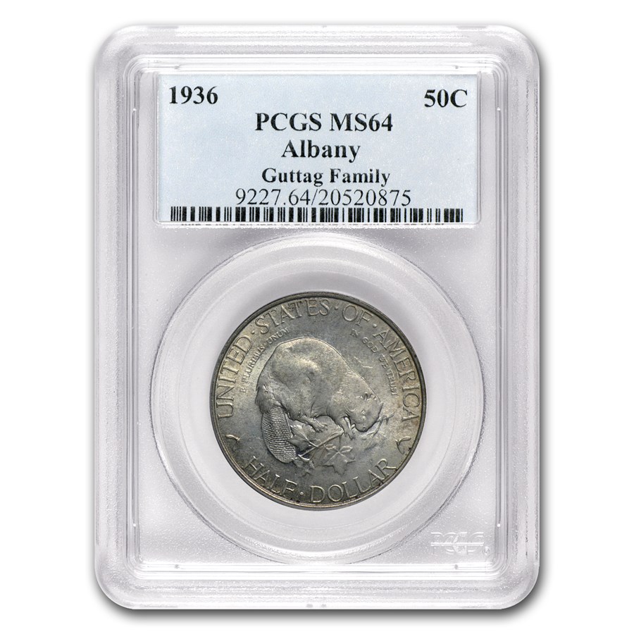 1936 Albany Silver Half Dollar MS-64 PCGS