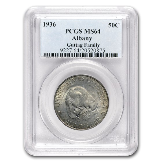 1936 Albany Silver Half Dollar MS-64 PCGS 1936 Albany Silver Half Dollar MS-64 PCGS
